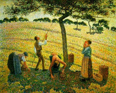 recogida de manzanas en Eragny sur Epte 1888