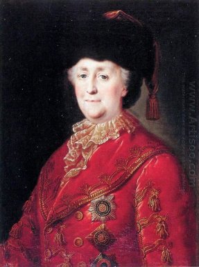 Retrato da imperatriz Catarina II com vestido viajar