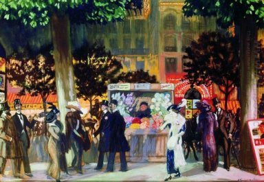 Paris Boulevard \'S Nachts 1913