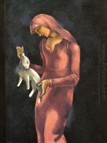 Femme avec un lapin