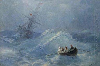 The Shipwreck Dalam Laut Stormy
