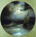 Sea en una noche iluminada por la luna 1858