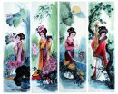 Vackra damer, set om 4 - kinesisk målning