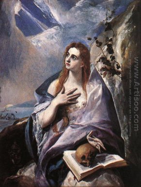 Mary Magdalen in boetekleed heeft aangetrokken 1576-78