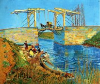 Die Langlois Brücke bei Arles mit dem Frauen-Waschen 1888 1