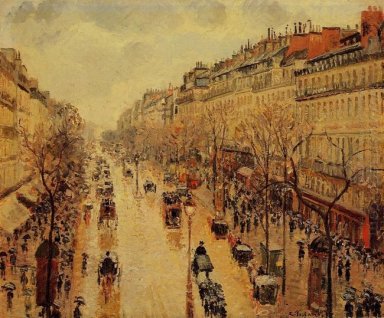 Boulevard Montmartre Sore Di Tengah Hujan 1897