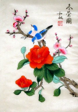 Plum & Birds - Peinture chinoise