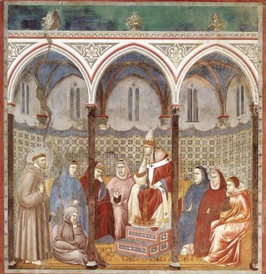St Francis pregando um sermão para o Papa Honório III 1299