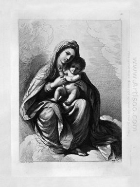 A Virgem e criança com St John por Guercino