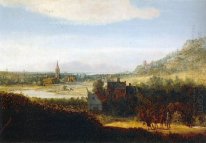 Paysage avec des hommes armés