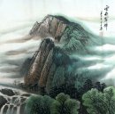 Berge, Wasserfall - Chinesische Malerei