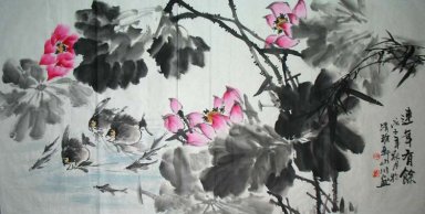 Lotus & Fish - Peinture chinoise