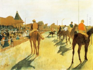 cavalos de corrida antes das arquibancadas 1872