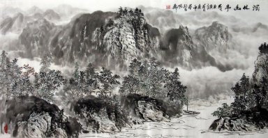 Bergen en water - Chinees schilderij