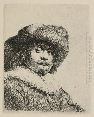 Un portrait d\'un homme avec un chapeau à larges bords larges et