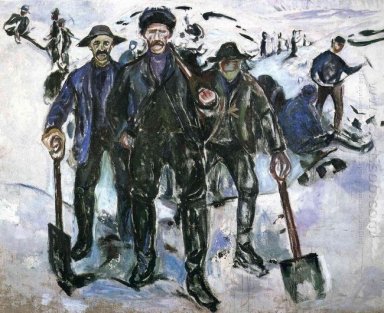 Arbeiter im Schnee 1913