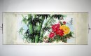 Bamboo, fleurs - Monté - Peinture chinoise