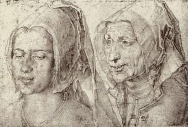 uma mulher jovem e velho de Bergen op Zoom 1520