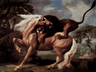 Häst attackerad av en Lion