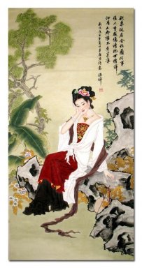 Mooie Dame - Chinees schilderij