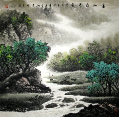 Boom, River - Chinees schilderij