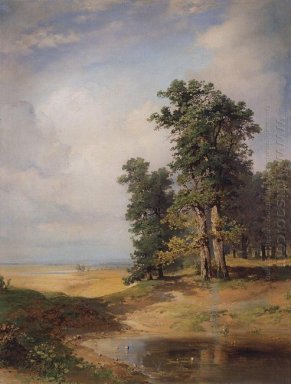 paisagem do verão com carvalhos 1850