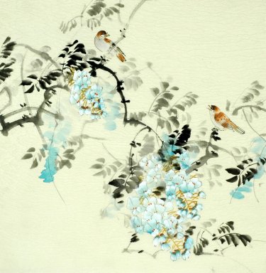 Oiseaux et fleurs - Peinture chinoise