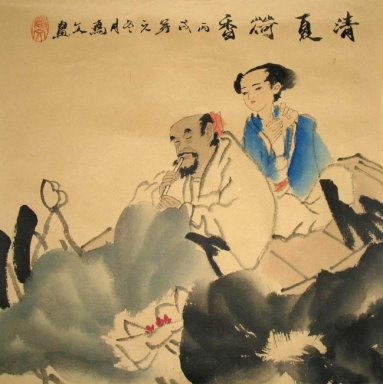 Лотус-китайской живописи