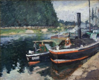 barcazas en Pontoise 1872