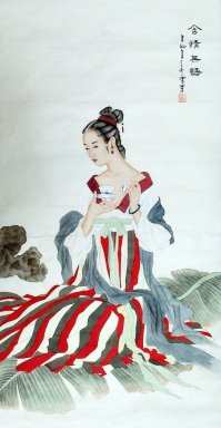 Beautiful Lady - Lukisan Cina