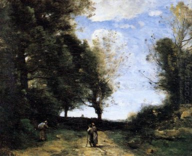 Paysage avec trois figures