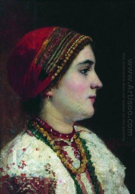 Portrait de la fille dans une robe ukrainienne