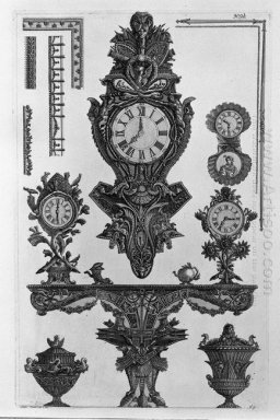 A table avec le navire mur Rostrata Quatre Horloges Deux décorat