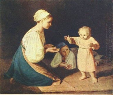 Första stegen (Bondaktig kvinna med barn)