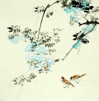 Vogels&Bloemen - Chinees schilderij