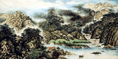 Bergen en water - Chinees schilderij