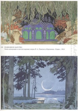 Bocetos de escenario para Sadko por Nikolai Rimsky Korsakov 1914