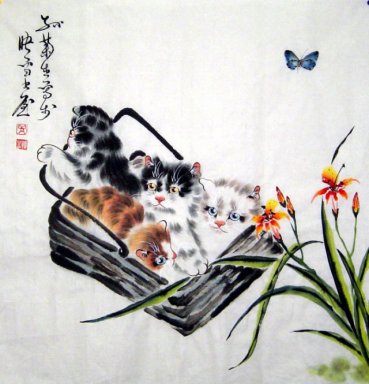 Cat - Peinture chinoise