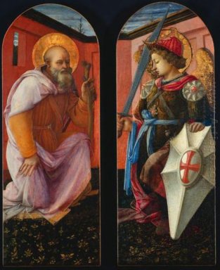 Saint Anthony Och ärkeängeln Mikael 1456