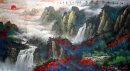 Berge, Wasserfall - Chinesische Malerei