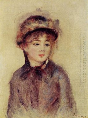 Buste d\'une femme portant un chapeau 1881