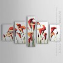 Handgemalte Ölgemälde Blumen Calla Lily - Set von 3 1302-FL00