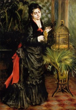 Femme avec un perroquet Henriette Darras 1871