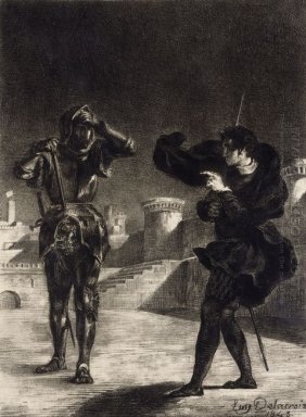 Hamlet ziet de geest van zijn vader 1843