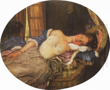 Спящая молодая женщина