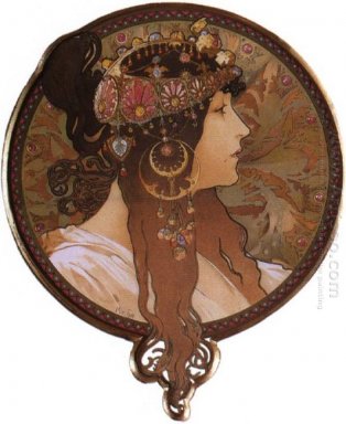 Byzantijnse hoofd van de brunette 1897