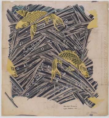 Fabric Design Met Forel Dans Voor Backhausen 1899