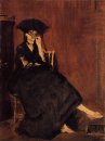 Berthe Morisot com um fã 1872