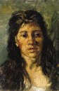 Cabeça de uma mulher com os cabelos soltos 1885