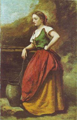 Ung kvinna på brunnen 1870